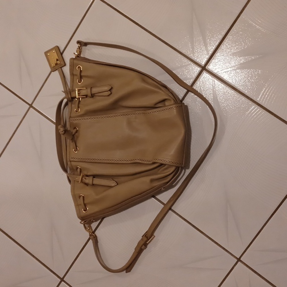 4/$60 New Tan String Along Bucket Bag - Medium Size